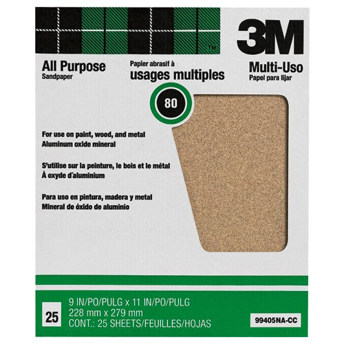 3M Pro-Pak Aluminum Oxide Sheets for Paint and Rust Removal 9″ × 11″ 80 grit Open Stock - Eagle Tool & Supply