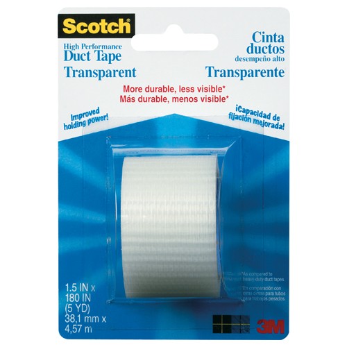 Scotch Transparent High Performance Duct Tape 2105-CD 1.5″ × 5 yd (38.1 mm × 4.57 m) - Eagle Tool & Supply