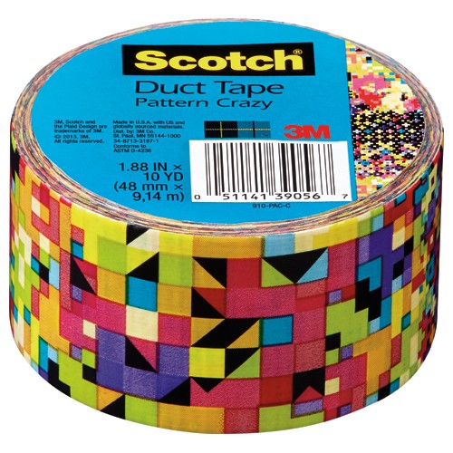 1.88 in × 10 yd Scotch(R) Duct Tape 910-PAC-CPattern Crazy Alt Mfg # 39056 - Eagle Tool & Supply