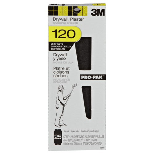 3M Pro-Pak Drywall Sanding Sheet 99430 4.1875″ × 11.25″ 120C Grit - Eagle Tool & Supply