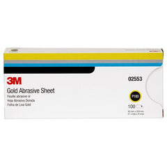 3M Gold Abrasive Sheet 02553 P180 grade 3 2/3″ × 9″ 100 sheets per sleeve - Eagle Tool & Supply