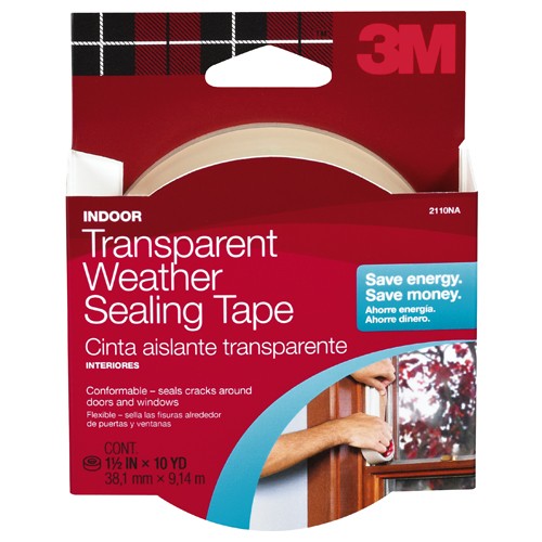 3M Indoor Transparent Weather Sealing Tape 1.5″ × 30 ft 2110NA - Eagle Tool & Supply