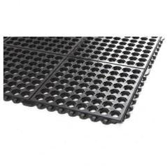 3' x 3' x 5/8" Thick Drainage Mat - Black - Grit Coated - Eagle Tool & Supply
