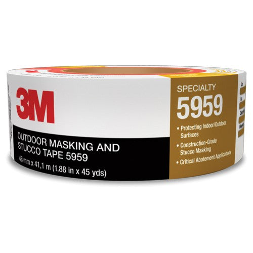 3M Outdoor Masking and Stucco Tape 5959 Red 48 mm × 41.1 m 12.0 mil Conveniently Packaged - Eagle Tool & Supply