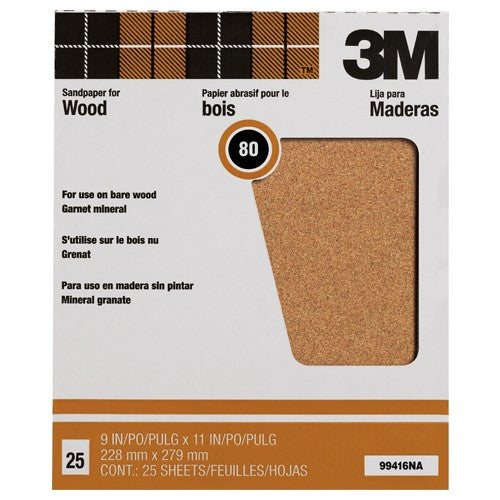 3M Garnet Sanding Sheets 88595NA 9″ × 11″ 150 grit - Eagle Tool & Supply