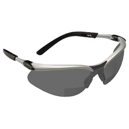 ‎3M BX Reader Protective Eyewear 11378-00000-20 Gray Lens Silver Frame +2.0 Diopter - Eagle Tool & Supply