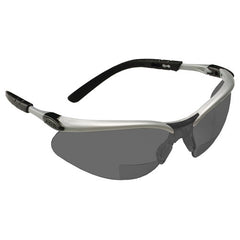 ‎3M BX Reader Protective Eyewear 11378-00000-20 Gray Lens Silver Frame +2.0 Diopter - Eagle Tool & Supply