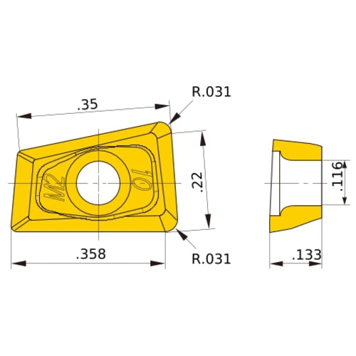 QOMT0934R-M2 MP6130 MILLING INSERT