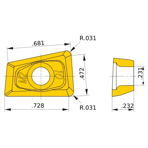 QOMT1959R-M2 MP6130 MILLING INSERT