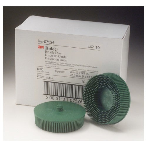 Scotch-Brite Roloc Bristle Disc RD-ZB 07526 50 TR Green 76 mm DSI Insert - Eagle Tool & Supply