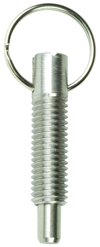 Hand Retractable Spring Plunger with Pull Ring - 1.25 lbs Initial End Force, 5 lbs Final End Force (5/8-11 Thread) - Eagle Tool & Supply