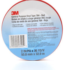 3M General Purpose Vinyl Tape 764 Red 2″ × 36 yd 5 mil Individually Wrapped Conveniently Packaged - Eagle Tool & Supply