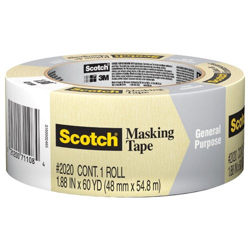 ‎Scotch Contractor Grade Masking Tape 2020-48MP 1.88″ × 60.1 yd (48mm × 55m) - Eagle Tool & Supply