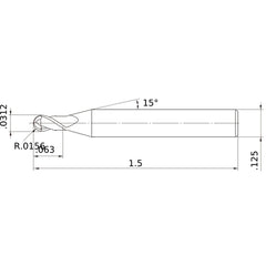 MP2MBD1/32 ENDMILL