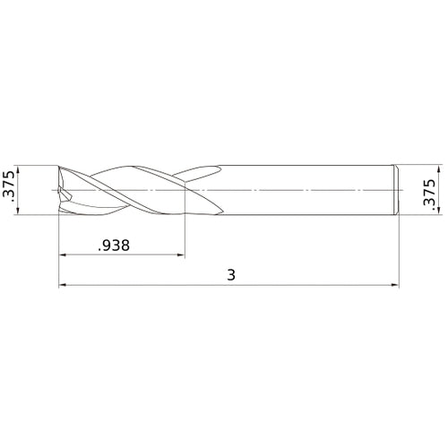 MP3MCD3/8 ENDMILL