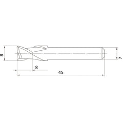 MS2ESD0800L45S07 CARBIDE ENDMILL