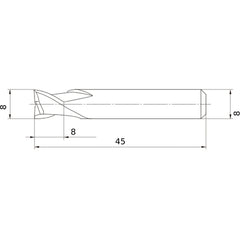MS2ESD0800L45S08 CARBIDE ENDMILL