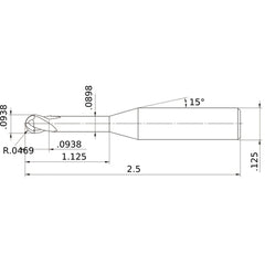 MS2XLBD3/32N1125 CARBIDE ENDMILL