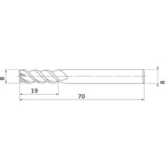 MSMHZDD0800 CARBIDE ENDMILL