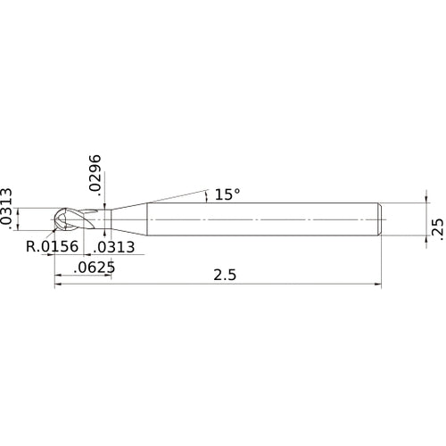 VF2SBD1/32 CARBIDE ENDMILL