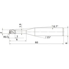 VFHVRBD0200R05N006 CARBIDE ENDMILL