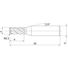 VQMHVRBD0200R030 CARBIDE ENDMILL