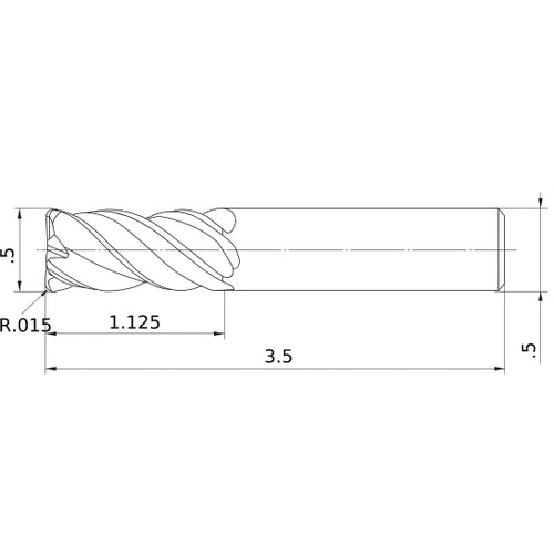 VQMHVRBD1/2R015 CARBIDE ENDMILL