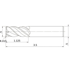 VQMHVRBD1/2R015 CARBIDE ENDMILL