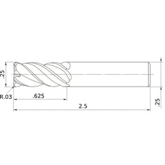 VQMHVRBD1/4R030 CARBIDE ENDMILL