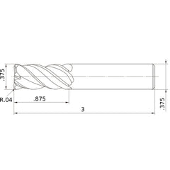 VQMHVRBD3/8R040 CARBIDE ENDMILL