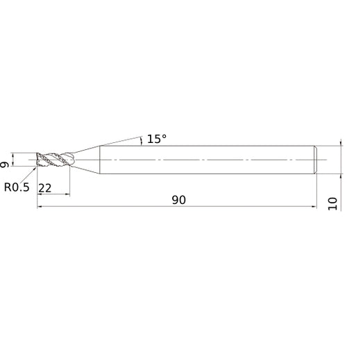 VQSVRD0900 CARBIDE ENDMILL