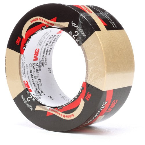 3M General Purpose Masking Tape 203 Beige 48 mm × 55 m 4.7 mil Individually Wrapped Conveniently Packaged - Eagle Tool & Supply