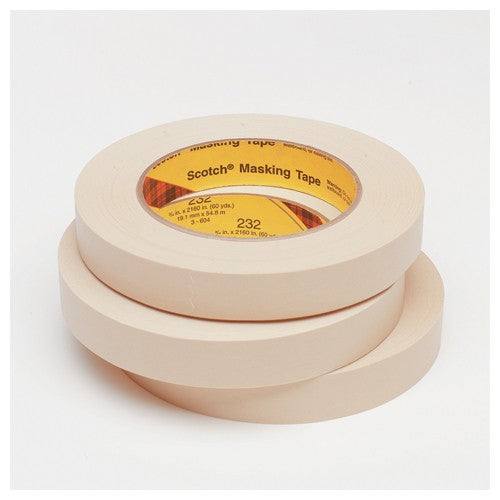 3M High Performance Masking Tape 232 Tan 12 mm × 55 m 6.3 mil - Eagle Tool & Supply