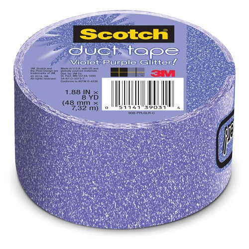 1.88 in × 10 yd (48 mm × 9.14 m) Scotch(R) Duct Tape Violet Purple Glitter Alt Mfg # 39031 - Eagle Tool & Supply