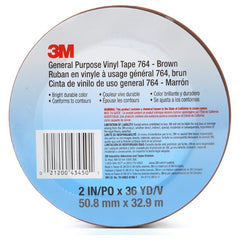 3M General Purpose Vinyl Tape 764 Brown 2″ × 36 yd 5 mil Individually Wraped Conveniently Packaged - Eagle Tool & Supply