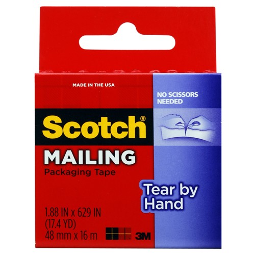 1.88 in × 629 in (48 mm × 16 m) Scotch(R) Tear By Hand Mailing P Alt Mfg # 65765 - Eagle Tool & Supply