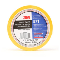 3M Vinyl Tape 471 Yellow 3/4″ × 36 yd 5.2 mil Individually Wrapped Conveniently Packaged - Eagle Tool & Supply