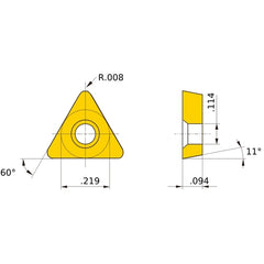 TPGB 1.81.50.5 flat_top MB4120, 0.2 Corner Radius, 3/32″ Thick, 7/32″ Inscribed Circle, Turning Indexable Insert