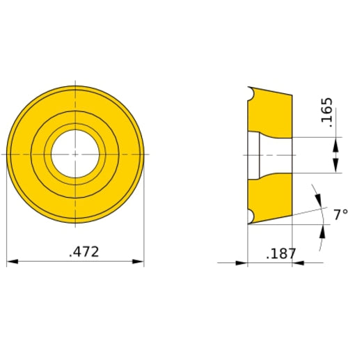 RCMX 1204M0 standard UE6110, 4.76 mm Thick, 12 mm Inscribed Circle, Turning Indexable Insert