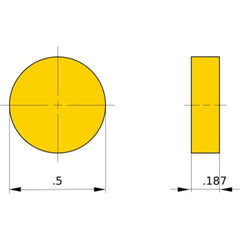 RNGN 43 flat_top MBS140, 4.76 mm Thick, 12.7 mm Inscribed Circle, Turning Indexable Insert