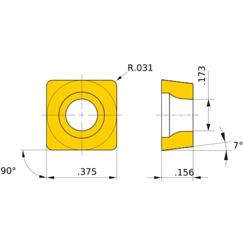 SCMT 32.52 standard NX2525, 1/32″ Corner Radius, 5/32″ Thick, 3/8″ Inscribed Circle, Turning Indexable Insert