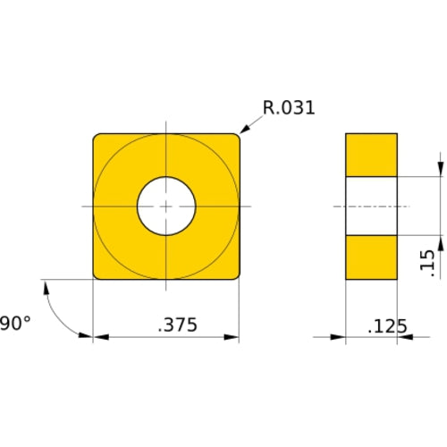 SNGG 322 L NX3035, 1/32″ Corner Radius, 1/8″ Thick, 3/8″ Inscribed Circle, Turning Indexable Insert