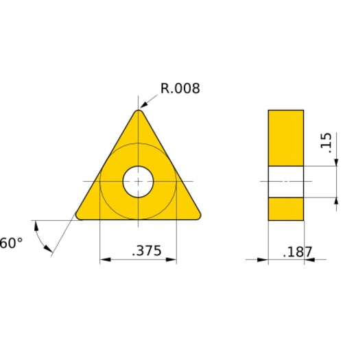TNMG 330.5 FH UE6110, 0.2 mm Corner Radius, 4.76 mm Thick, 9.525 mm Inscribed Circle, Turning Indexable Insert