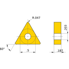 TNMG 433 MS MT9015, 1.2 mm Corner Radius, 4.76 mm Thick, 12.7 mm Inscribed Circle, Turning Indexable Insert