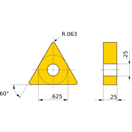 TNMG 544 RP UE6110, 1.6 mm Corner Radius, 6.35 mm Thick, 15.875 mm Inscribed Circle, Turning Indexable Insert