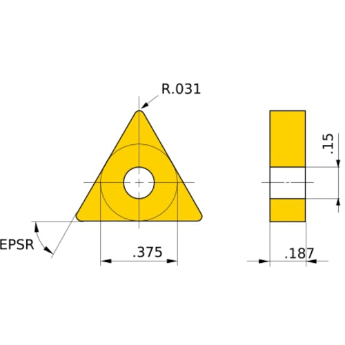 TNMX 332 SW UE6110, 0.8 mm Corner Radius, 4.76 mm Thick, 9.525 mm Inscribed Circle, Turning Indexable Insert