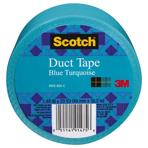 Scotch Duct Tape 920-AQA-C 1.88″ × 20 yd (48 mm × 18 2 m) Aqua - Eagle Tool & Supply