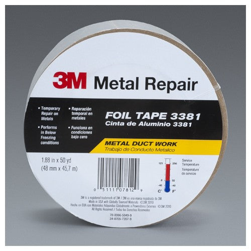 3M Aluminum Foil Tape 3381 Silver 1.88″ × 50 yd 2.8 mil - Eagle Tool & Supply