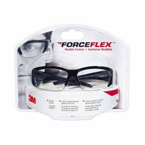 3M ForceFlex Eyewear 92232H1-DC Black Clear Lens Anti-Scratch - Eagle Tool & Supply