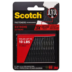 Scotch Extreme Fasteners RF6731 1″ × 3″ (25 4 mm × 76 2 mm) 2 Sets of Strips Black - Eagle Tool & Supply